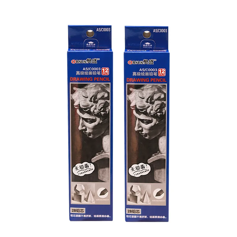12-футовый шестиугольный деревянный карандаш 2B специальный студенческий