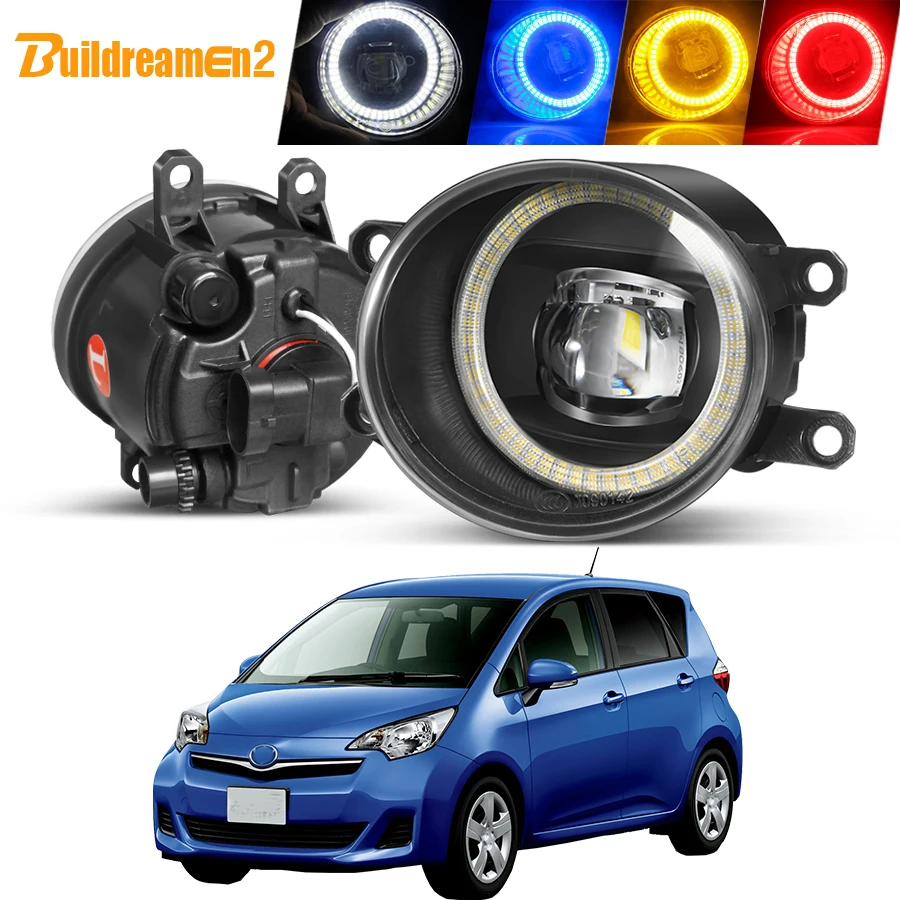 

2 X Angel Eye Fog Light Assembly For Toyota Ractis MPV 2007 2008 2009 Car Right + Left LED Lens DRL Fog Daytime Running Lamp 12V
