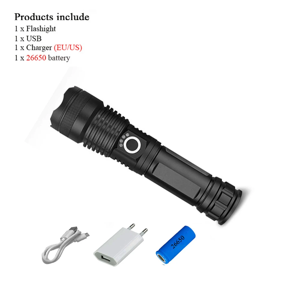 Option C 6000 люмен охотничий USB фонарь xhp50 26650 супер мощный светодиодный фонарь с зумом xhp50.2 фонарик 18650 походный фонарь Электрический фонарь - Испускаемый цвет: Option C