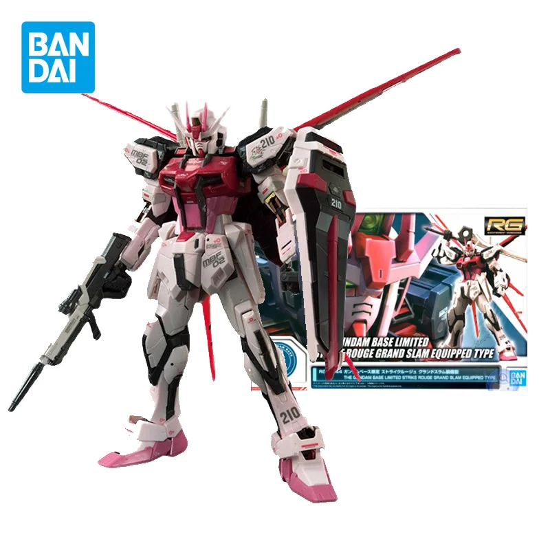 

Bandai Kids Assembled Toy Model The Gundam Base Limited RG 1/144 Strike Rouge Grand Slam Equipped Type Anime Action Figure Gifts