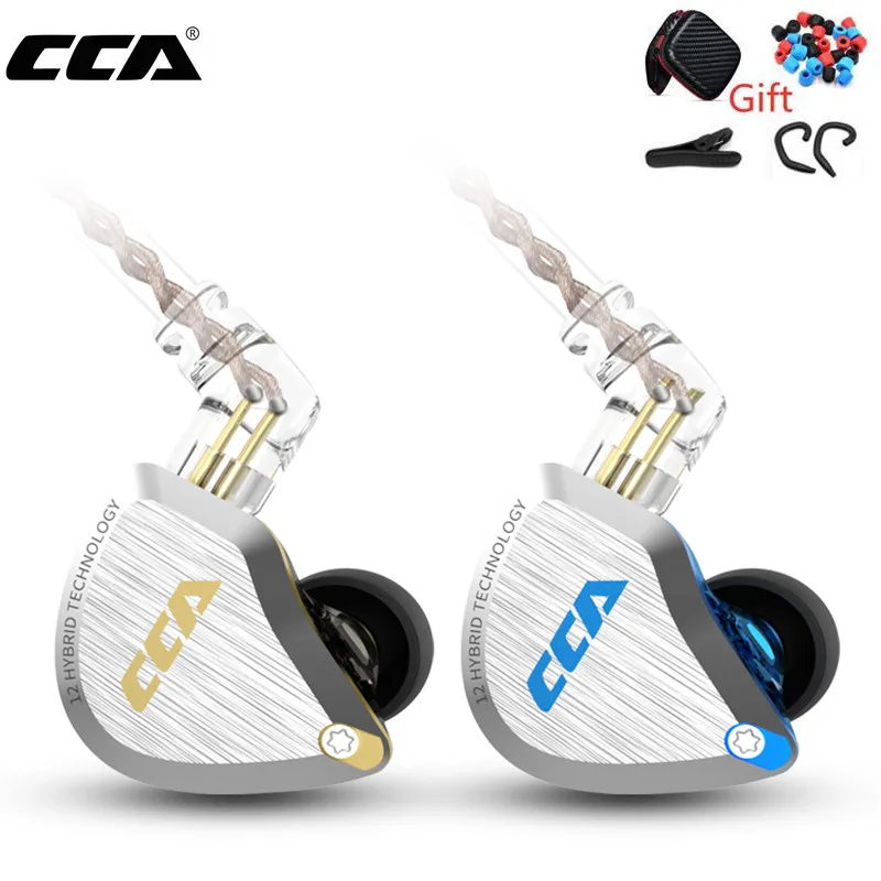 Новинка CCA C12 металлическая гарнитура 5BA + 1DD гибридные 12 шт. HIFI басовые наушники