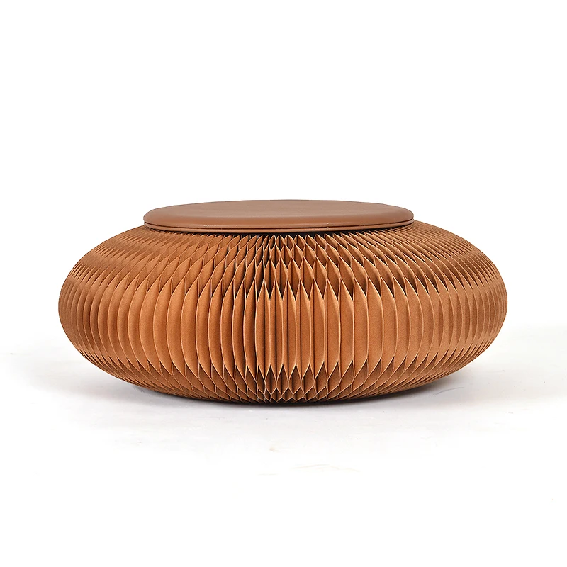 50X18cm Folding Kraft Paper Stool Paper Seat Ideal for School,Fitting Room, Exhibition Halls Japanese Futon Seat Pouf Ottoman