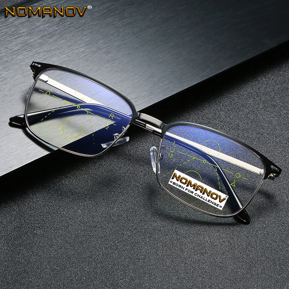 Очки для чтения с большими цветными линзами мужчин и женщин прогрессивным