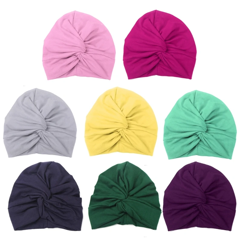 

Cute Baby Hat Cotton Soft Turban Knot Summer Hat Newborn Cap For Baby Girls New Dropship