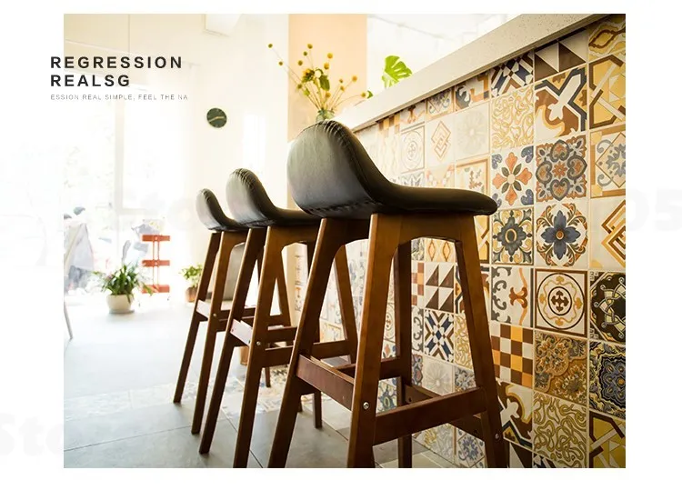 B Американский барный стул длинная стопа скандинавский высокий спинка кафе