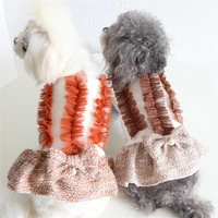 three color mesh small fragrant skirt warm dog dresses puppy clothes ropa para perros fashion style designer skirts for pets dog