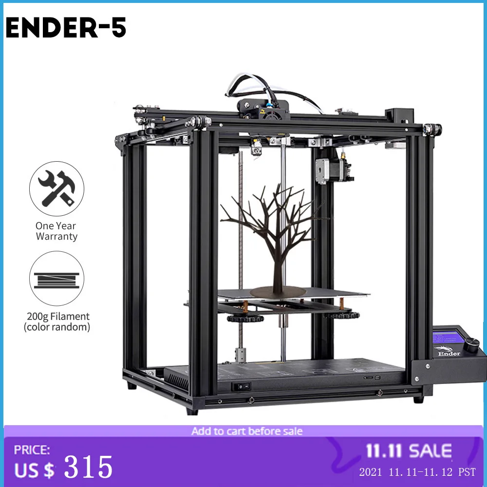 

3D Printer Ender-5 Large Print Size Cmagnetic Plate Power Off Resume Enclosed Structure Easy Build Core-XY Creality 3D Ender 5