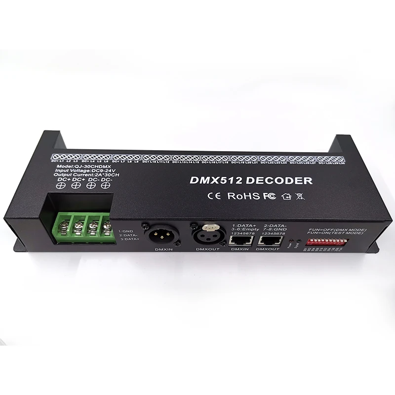 30 канальный RGB DMX512 декодер Светодиодная лента управления Лер 60A DMX диммер драйвер