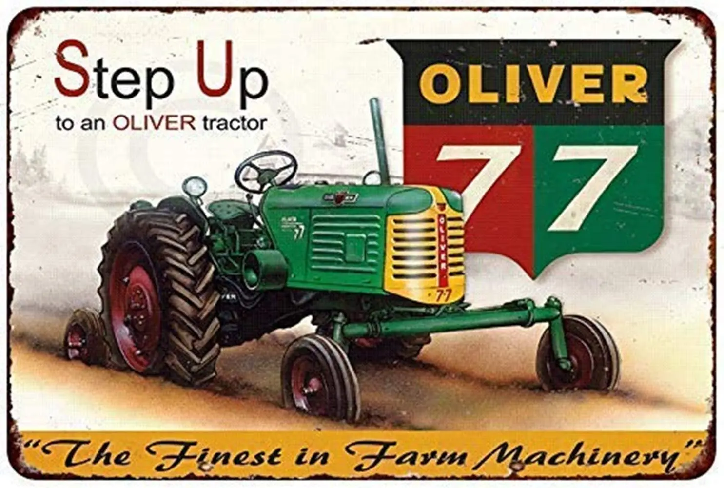 

MAIYUAN wall decoration sign plaque Oliver 77 tractor agricultural machinery antique retro tin metal sign iron poster
