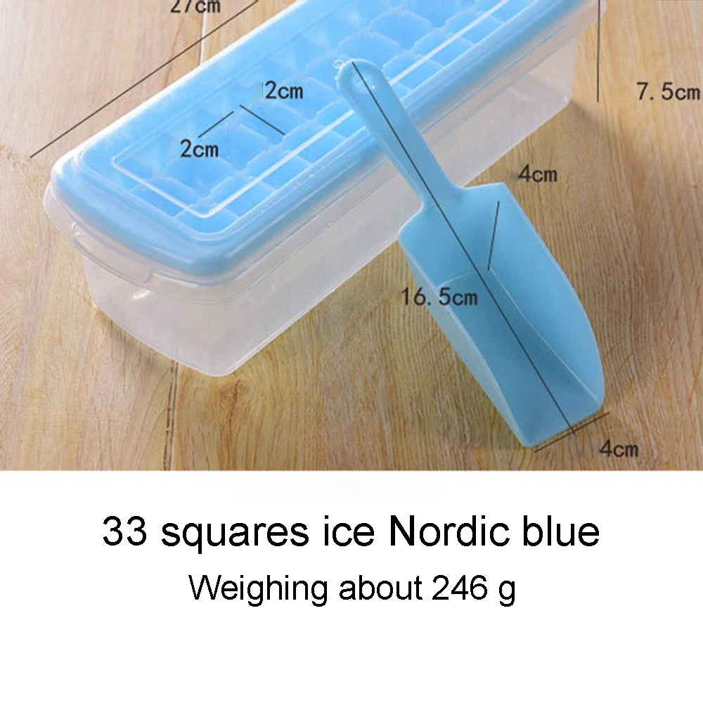 

33-cell DIY Ice Cream Mold Tubs Food Box Ice Grid Ice Tray Shovel Ice Cube Mold Creative Shape Kitchen Accessories With Lid