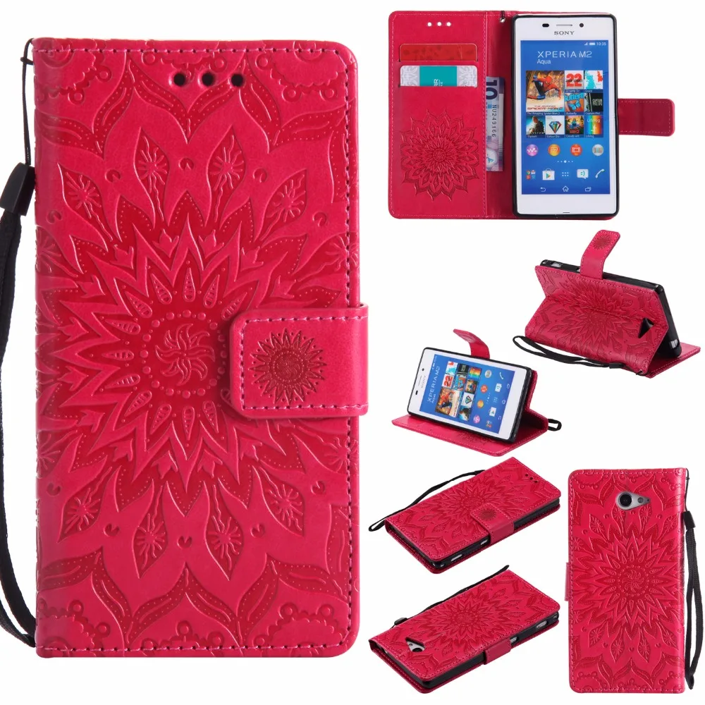 Flip Leather Case sFor Fundas Sony M2 For coque Xperia S50h Dual D2302 D2305 D2303 Wallet Cover Stand Phone Cases |