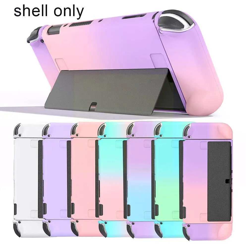 

New Switch OLED Cover 3in1 Hard Shell Case Tempered Screen Protector Film Thumb Grips Caps For Nintendo Switch OLED Accesso E6B3
