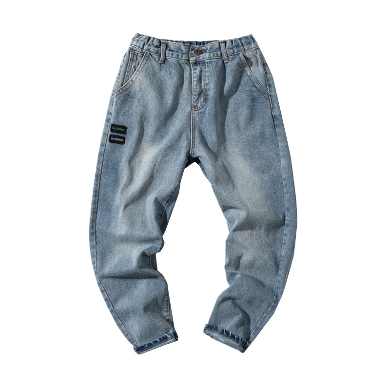 Мужские прямые джинсы в стиле хип-хоп одежда Корейском уличная harajuku modis свободная