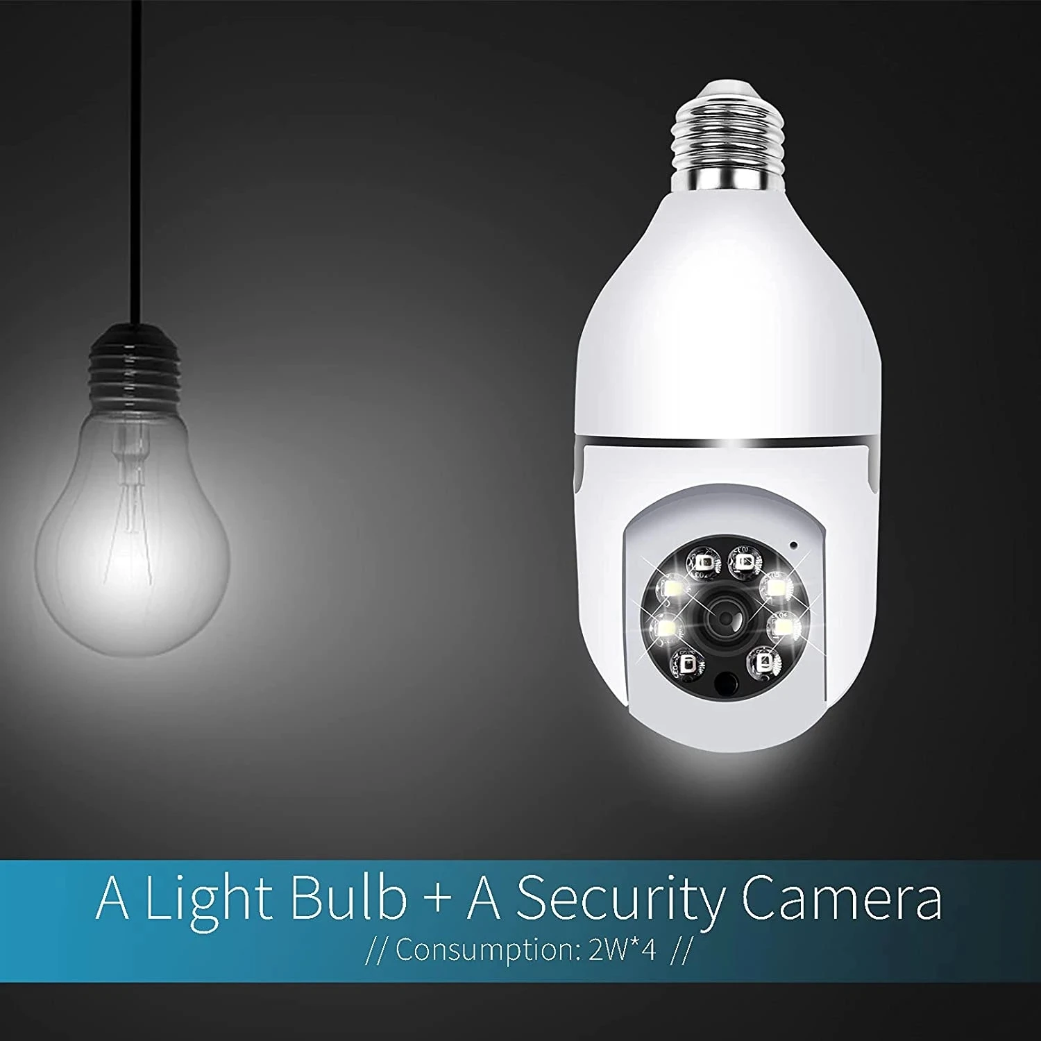HONTUSEC E27 Wifi лампочка 3MP PTZ камера AI Обнаружение человека двухстороннее аудио YCC365