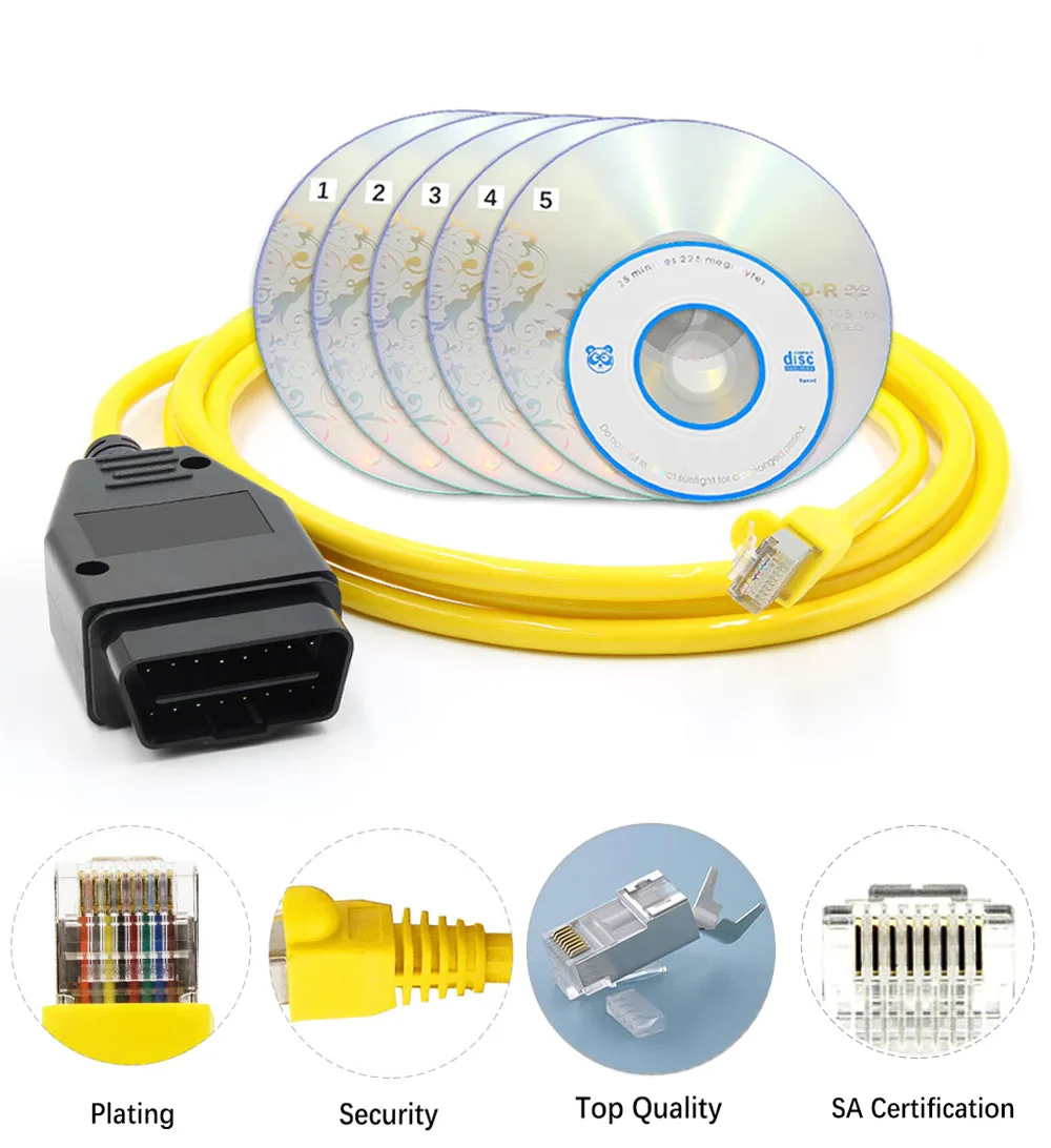 Ethernet to OBD OBDII Интерфейс кабель E SYS ICOM кодирование для BMW ENET серии F OBD2 сканер Авто