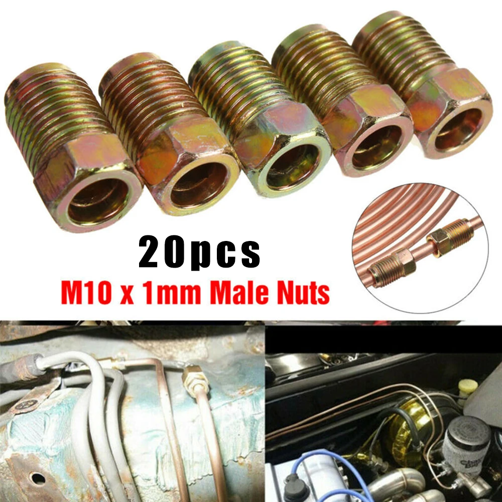 

10mm*1mm Brake Line Fittings 20x Nuts For 3/16\\\\\\\" Tube Male Metric Parts