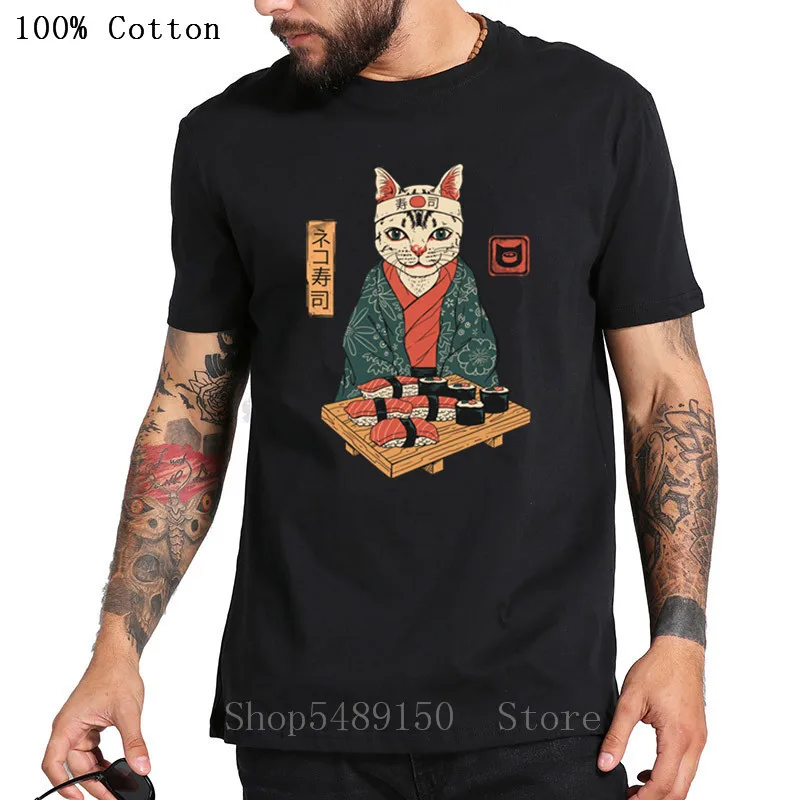 Бар кошка уличная японские суши стиль Ukiyo E Смешные Самурайские татуировки