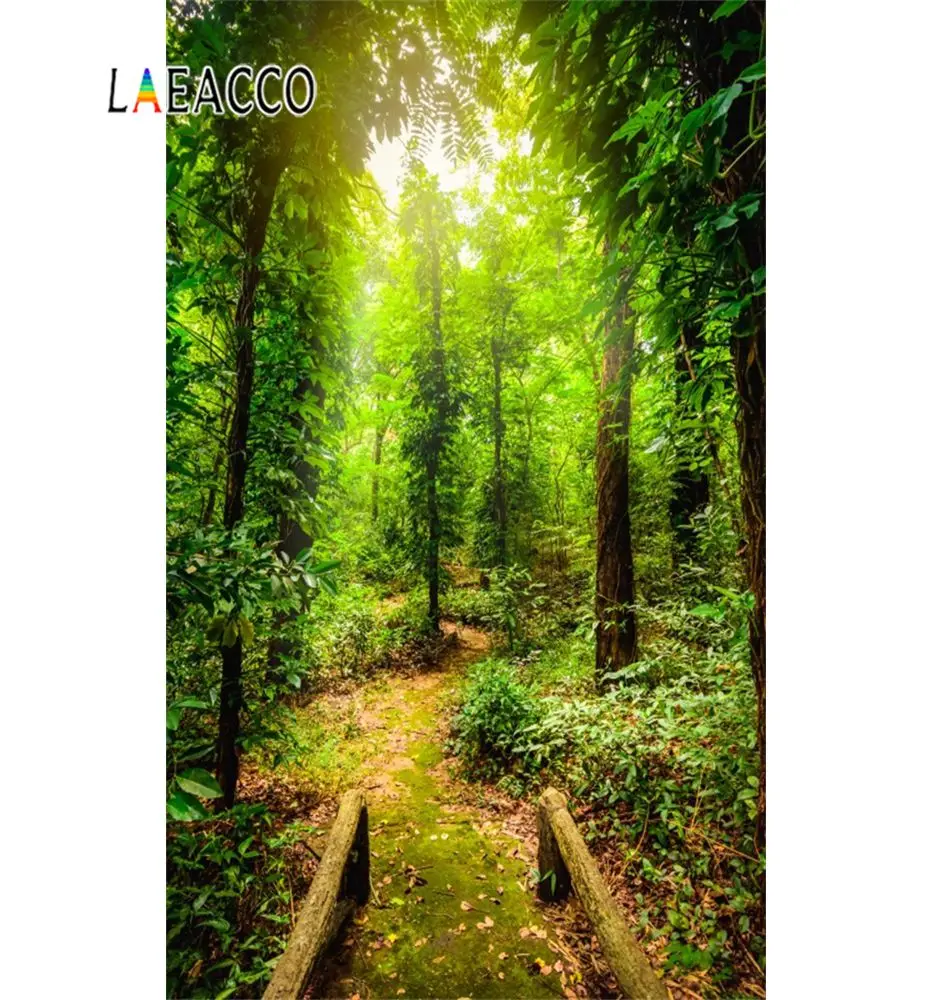 Laeacco тропический лес фоны для фотосъемки зеленые деревья кустарник вечерние обои природные живописные фото фон фотостудия