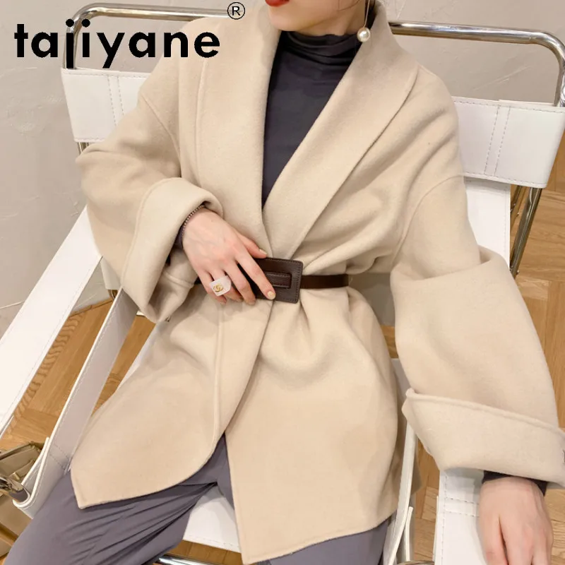 

Женские пальто и куртки Tajiyane, пальто из натурального меха, женские куртки из 100% шерсти, женская одежда, Женское пальто TN1477
