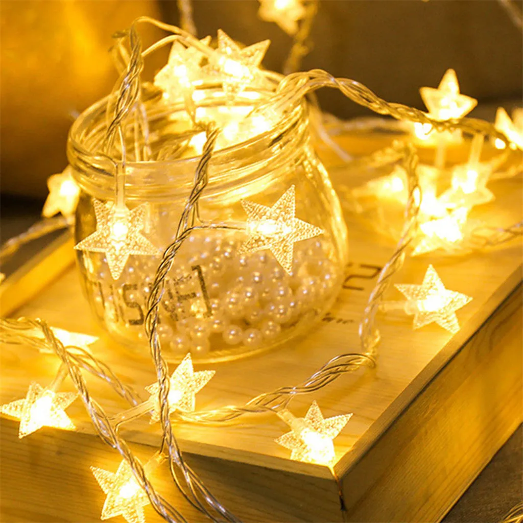 

Christmas Day USB Lantern 20LED Pentagram Star Shaped Decorative Light String Garden Fairy light Home Christmas Party Decor #40