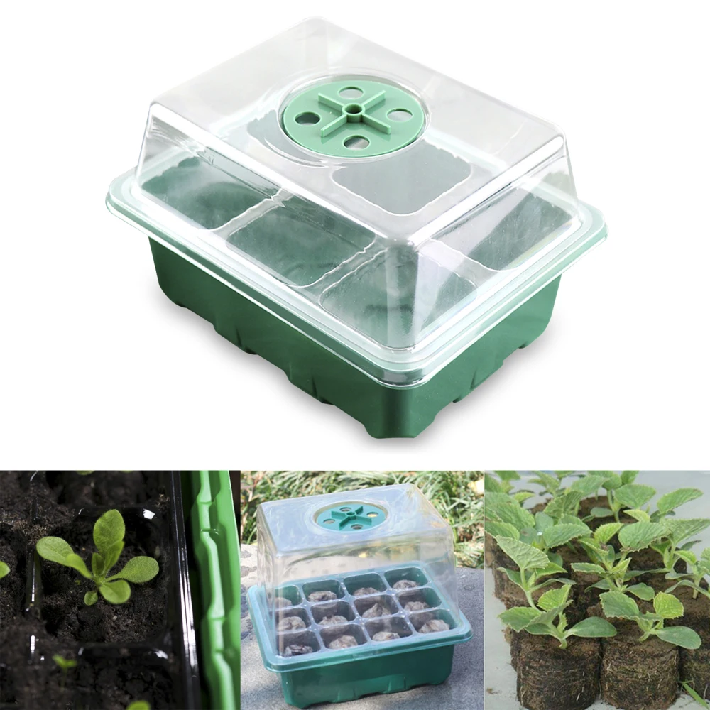 

Mini Greenhouse Seedling Starter Trays Humidity Vented Domes For Vegetables Widely Use PP 19 X14 X 11cm Plant Nursery Pot