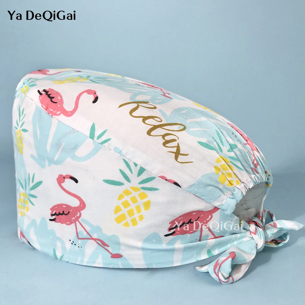 

Multicolor Breathable Men's and Women's Surgical Hats Fashion Cartoon Printing Beauty Salon Nursing hat Pure Cotton Clinical cap