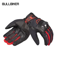 bullbiker motorcycle leather waterproof gloves winter riding full finger warm touch screen cycling carbon fiber protection gear