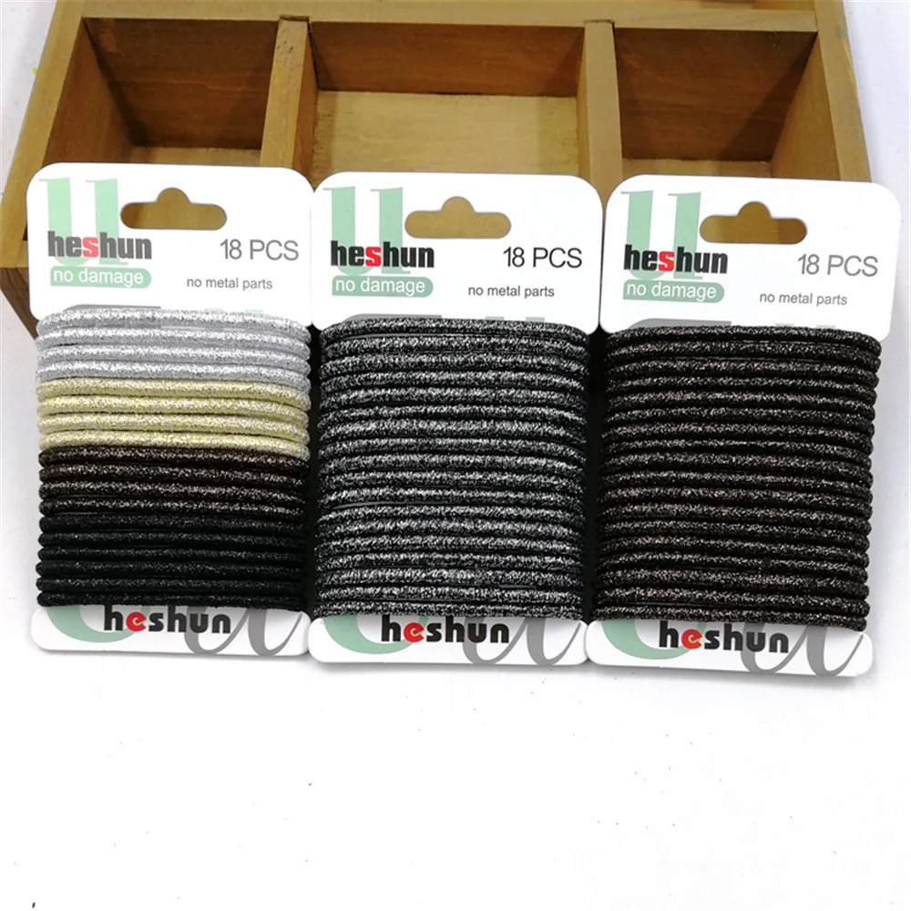 Эластичная блестящая резинка для волос ширина 4 мм 18 шт./компл.| |