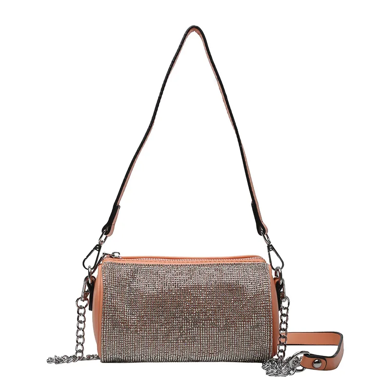 

OIMG Female Fashion Shine Diamond Crossbody Bags For Women Retro Portable Simple Shoulder Bags Ladies ing Messenger Bag Purse