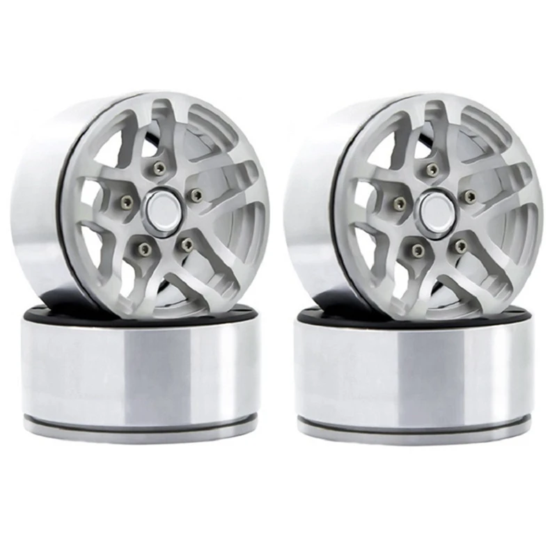 

4PCS 90mm Oil Adjustable Metal Hydraulic Shock Absorber Damper for TRX4 SCX10 90046 Black & 4Pc 1.9 Beadlock Wheels Rims