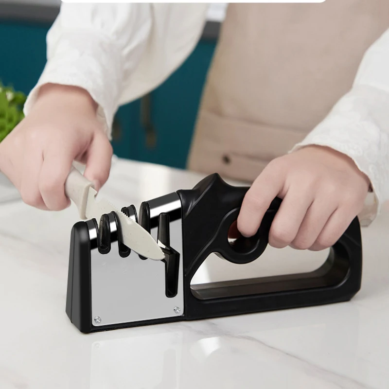 

Knife Quick Sharpener 4 In 1 Rod Knife Shears And Scissors Sharpening Stone System Stainless Steel Blades Kitchen Tools Cocina