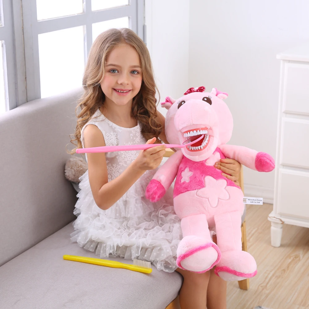 

Early education brushing teeth doll Dental Clinic gift Leopard Dinosaur Lion Lovely animals brushing teeth tooth model doll