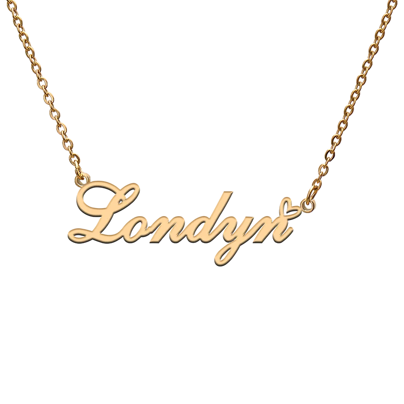 

God with Love Heart Personalized Character Necklace with Name Londyn for Best Friend Jewelry Gift