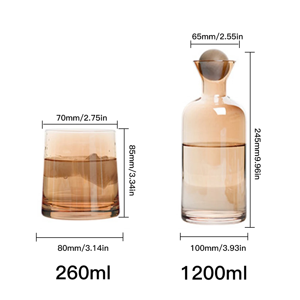 

1.2L Beautiful Glass Water Bottle Cups Glass Fruit Juice Drinking Water Cup Set Milk Bottle Water Pitcher Milk Coffee Tumblers