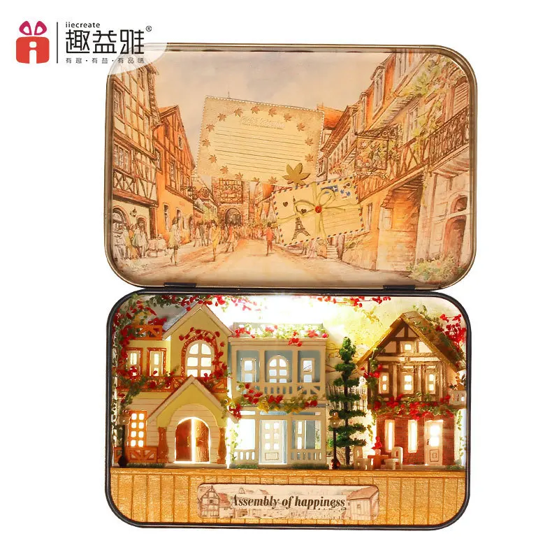 3D DIY Box Theater Dream City Миниатюрный Кукольный домик деревянный кукольный теплый
