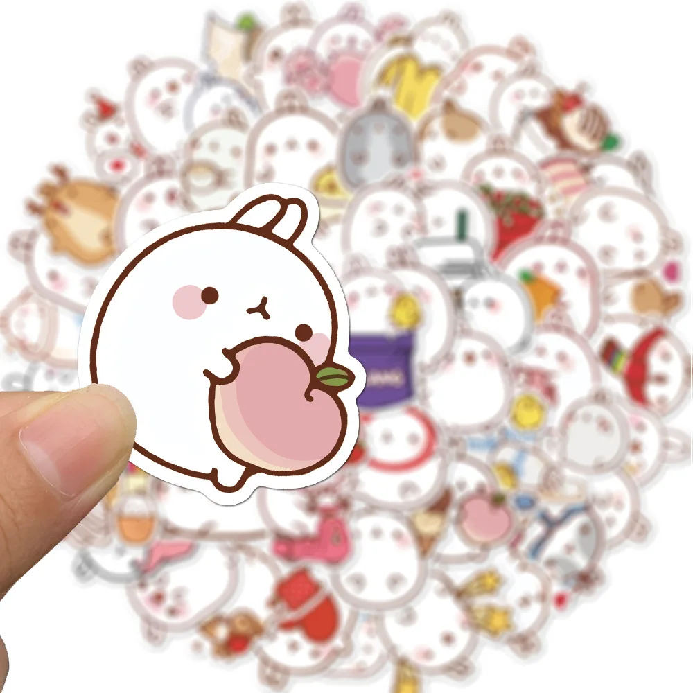 10/30/50 шт картофеля Molang кролик каваи наклейки сделай сам Водонепроницаемый гитара