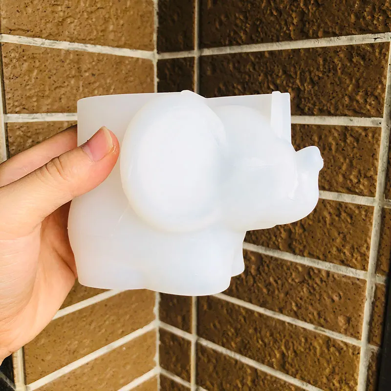 Симпатичный в форме слона форма для цветочного горшка силиконовая цемента