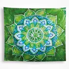 Гобелен с зеленой мандалой, настенный Лотос, Омбре, индийский декор