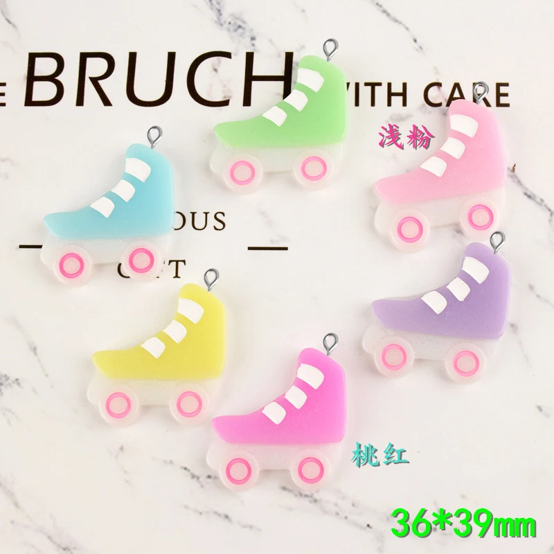 Кавайный кабошон для катания на роликовых коньках 10 шт. 36*39 мм смешанный материал