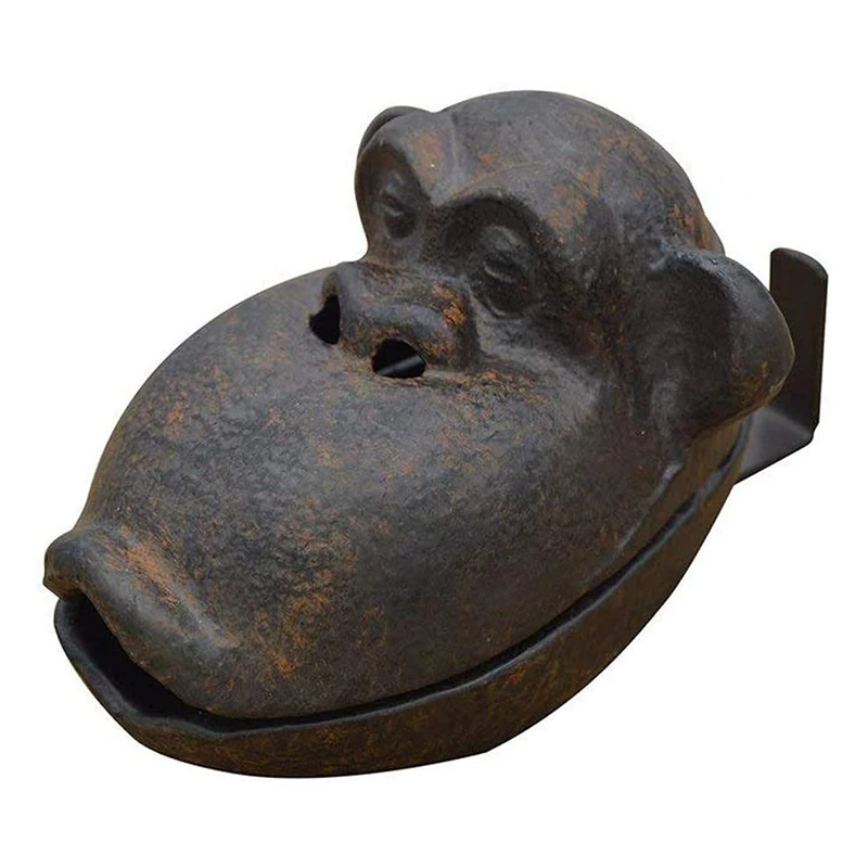 

New Hot Cast Iron Retro Orangutan Shape Ashtray Ash Container Tray Sculptures for Home Decor USJ99