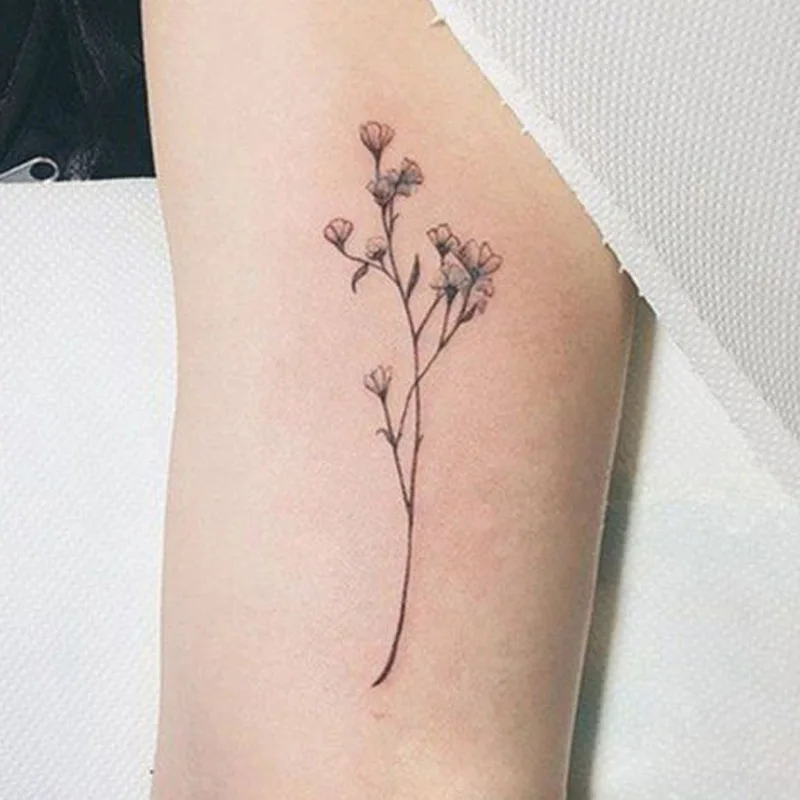 

Waterproof Temporary Tattoo Sticker Sexy Baby's Breath Flower Tatto Birds Gun Feather Water Transfer Fake Flash Tattoos