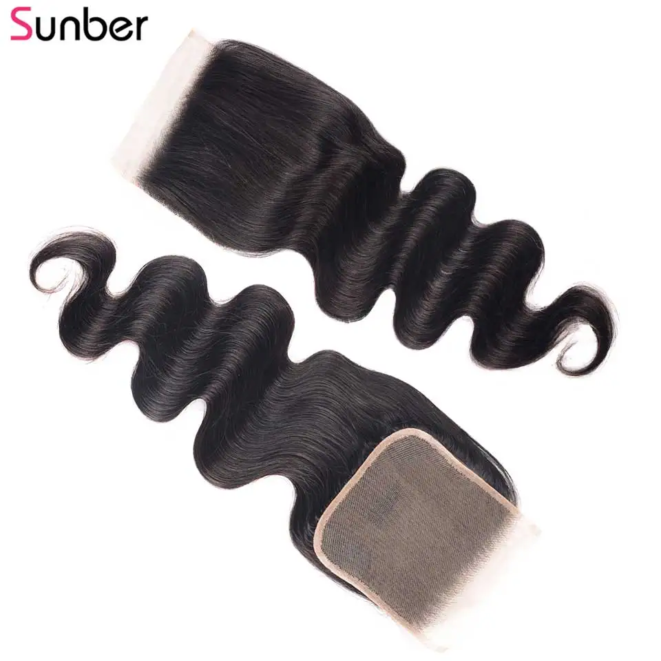 Sunber волнистые волосы 5x5 кружевные Remy с высоким рационом свободная часть 8-18 дюймов