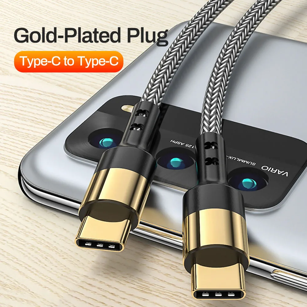 Tomtif 1.2m PD Type C To USB Cable Male Golden Plug Data Wire For Samsung Xiaomi iPhone Fast Charging 3A | Мобильные телефоны и