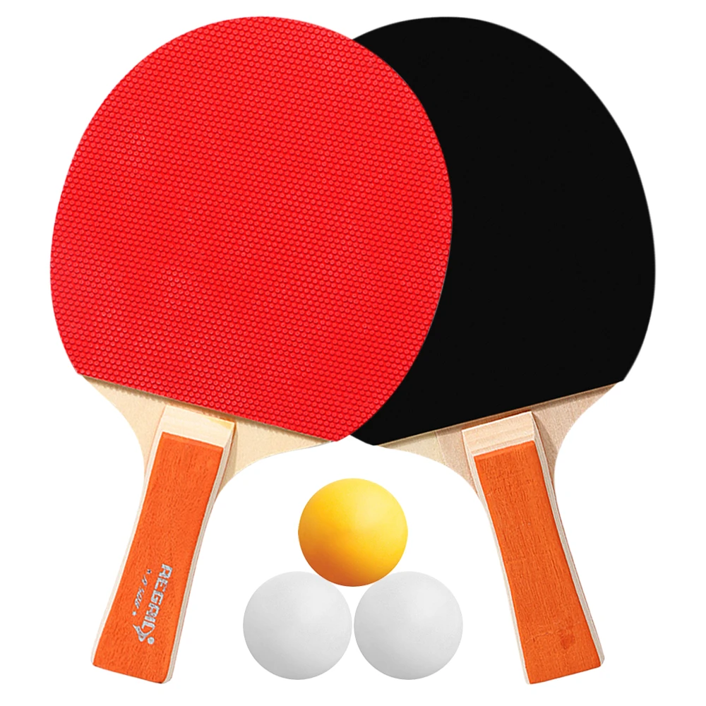 

Ping Pong Paddles with 3 Balls Seven-layer Table Tennis Rackets 2 Ping Pong Long Handle Racket Bats Set Training Accessories