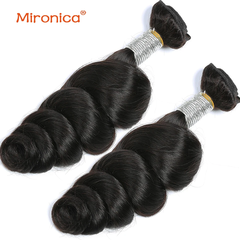 

Mironica Loose Wave Bundles Natural Black Color Brazilian Hair 100% Remy Human Hair Bundles For Black Woman Fast Shipping
