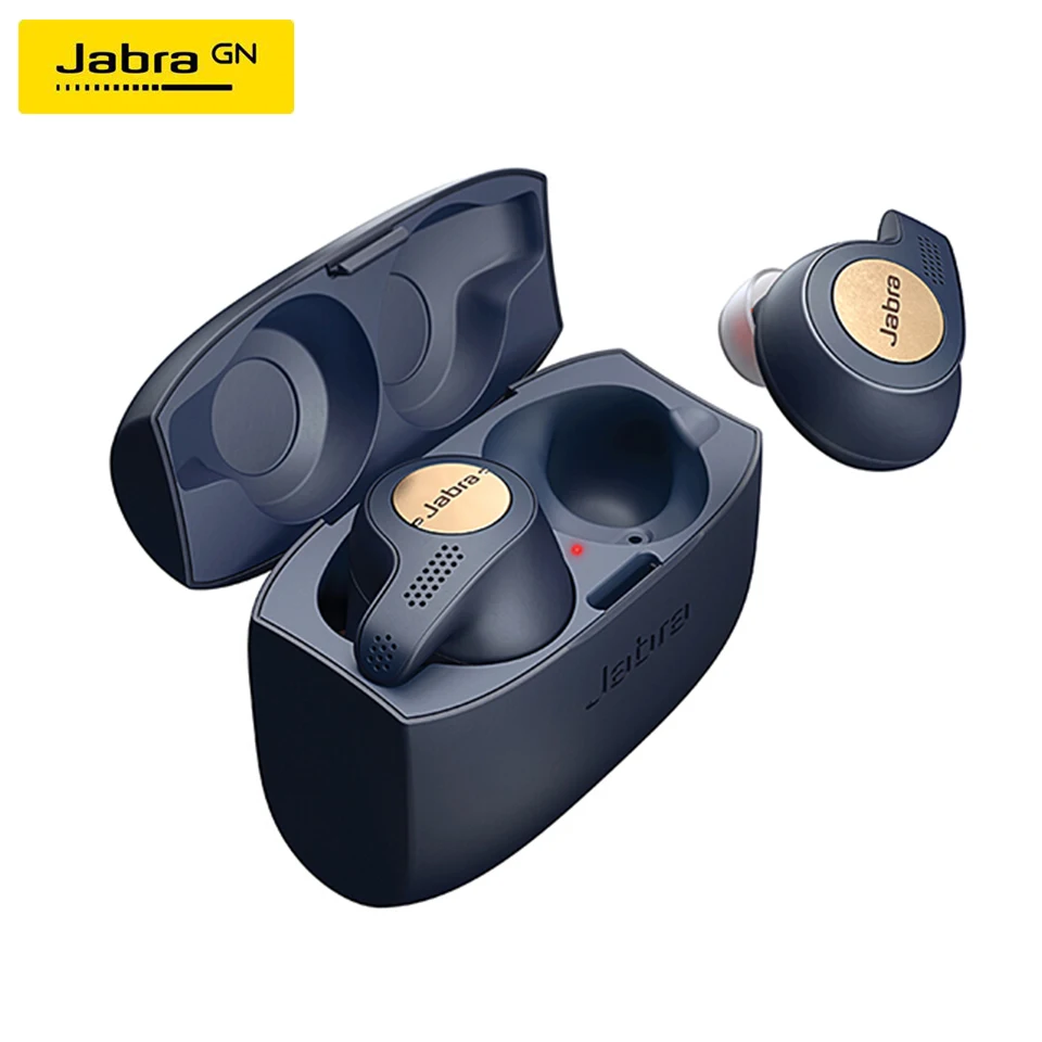 Jabra-auriculares inalámbricos Elite Active 65t, cascos deportivos con Bluetooth 5,0, TWS, resistentes al agua IP56, con micrófono y estuche de carga