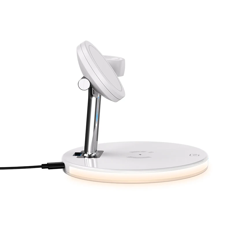

Labobbon 4 in 1 QI Fast Wireless Charger with Light for Airpods iPhone 12 Pro Max Apple Watch 2 3 4 5 Charging Holder LED Lamp