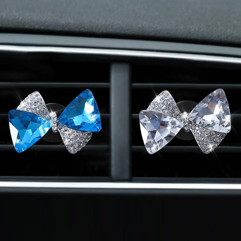 

Q9QD Crystal Bow Air Vent Clip Automotive Fragrance Diffuser Car Interior Decorations Excellent Gifts for Driver