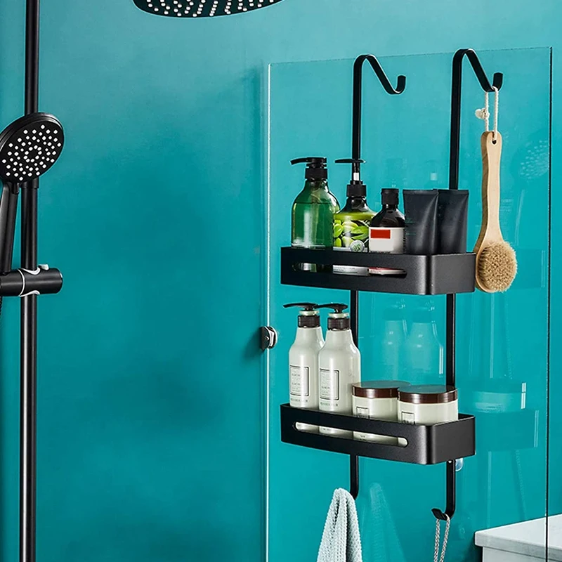 

Shower Shelf the Shower Wall Bathroom Shelf with Towel Holder and Suction Cup Without Drilling Shower Shelf