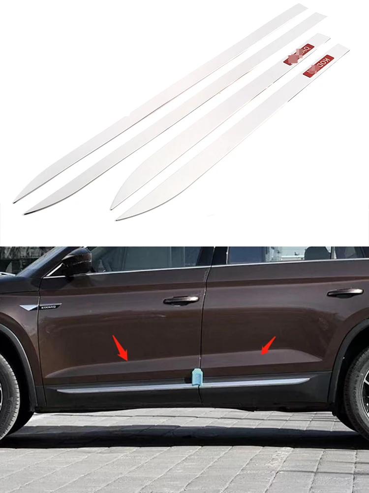

For Skoda Kodiaq 2017 2018 2019 2020 Chrome Side Door Trim Strip Cover Exterior Stainless Steel Car Body Accessories Parts